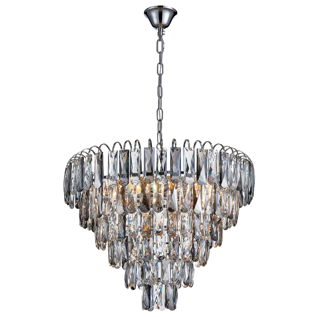 Polished Chrome and Crystal Pendant - Dual Mounting Options