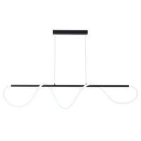Thumbnail for Matt Black Metal and Flexible LED Silicone Tubing Pendant with Remote Control
