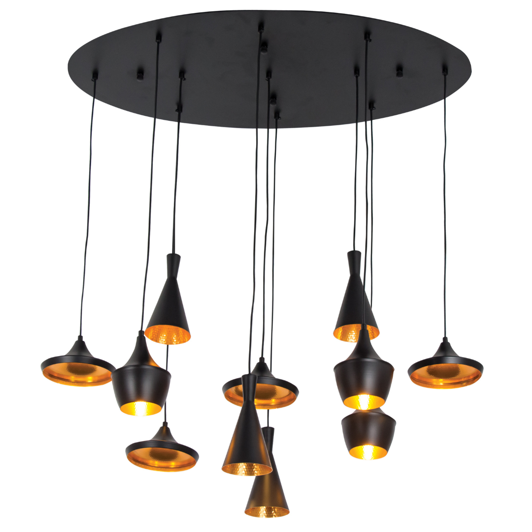 Metal Pendant - Black & Gold