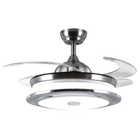 Thumbnail for Metal Ceiling Fan with 4 Retractable ABS Blades and Blue Tooth Speaker
