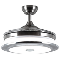 Thumbnail for Metal Ceiling Fan with 4 Retractable ABS Blades and Blue Tooth Speaker