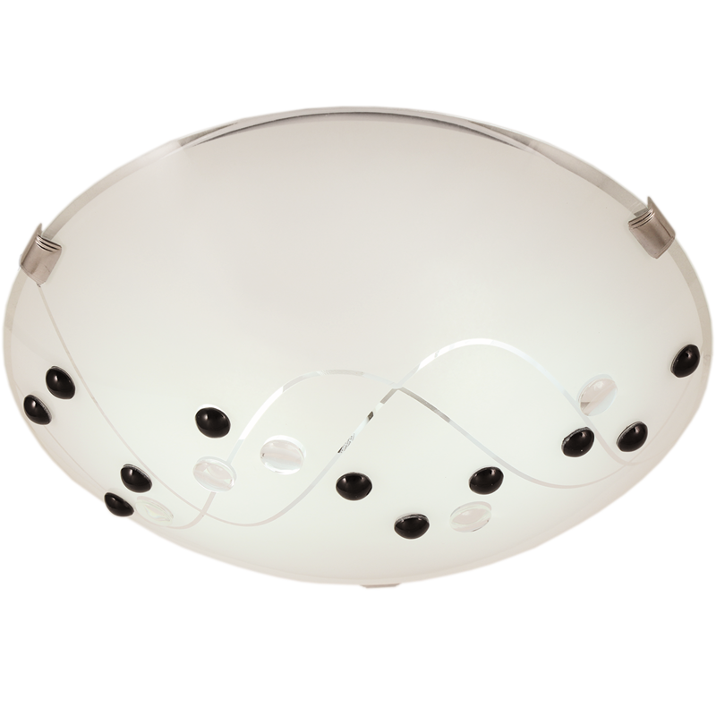 Bright Star Pattern Frosted Gls Black+Wh Pebble 2X60W ES 300Mm