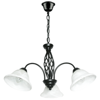 Thumbnail for Bright Star Metal Blk Chandelier Alabaster Glass 3X60W - Superior Electrical