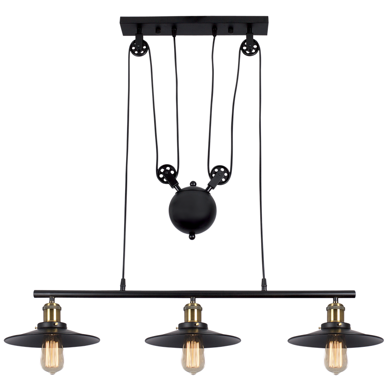 Bright Star Black Metal Chandelier 3X60W SES 5