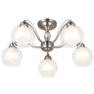 Bright Star Satin Chr Clear Outer,Frosted Inner Gls 5X40W SES - Superior Electrical