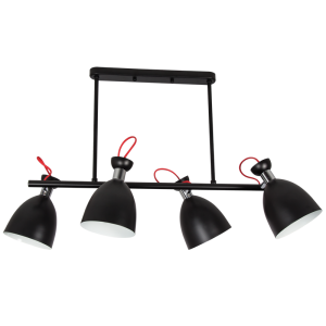 Bright Star Black Iron And Polished Chr Red Cord 4X60W ES - Superior Electrical