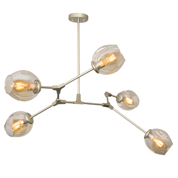 Bright Star Gold Metal And Champagne Glass Adj Height 5X40W ES