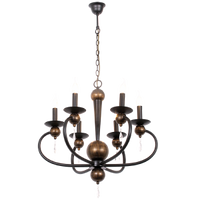 Thumbnail for Bright Star Blk/Gd Metal Chandelier 6X60W SES - Superior Electrical