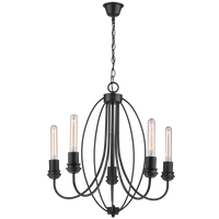 Thumbnail for Bright Star Black Metal Chandelier 5X60W ES - Superior Electrical