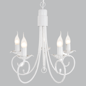 Bright Star Fossil Whiteiteite Metal Chandelier 5X60W SES - Superior Electrical