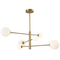 Thumbnail for Bright Star Gold Metal Chandelier Opal Gls 6X5W G9 - Superior Electrical
