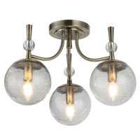 Thumbnail for Bright Star Antique Metal Chandelier Speckled Gls 3X40W SES - Superior Electrical