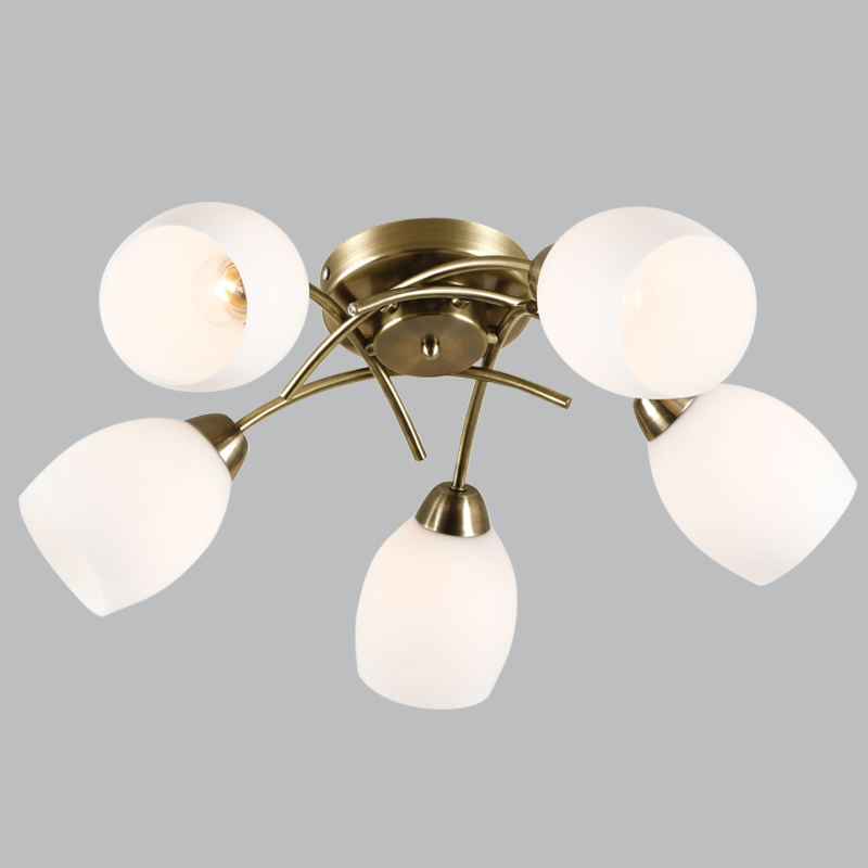 Bright Star Antique Metal Chandelier Whiteiteite Gls 5X40W ES - Superior Electrical