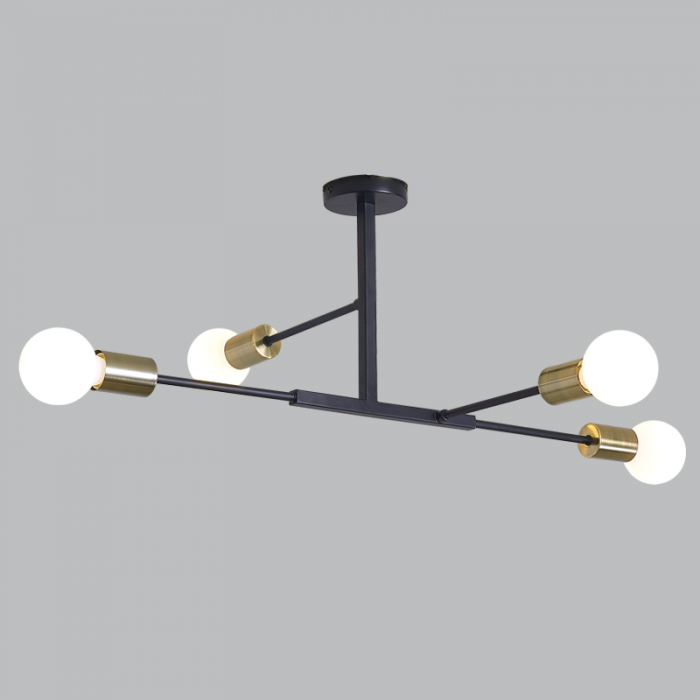 Bright Star Black/Ab Metal Chandelier 4X40W ES - Superior Electrical