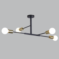 Thumbnail for Bright Star Black/Ab Metal Chandelier 4X40W ES - Superior Electrical