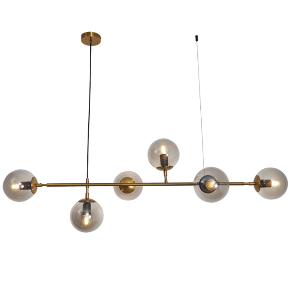 Bright Star Gd/Sm Chandelier Smoke Glass 6X40W ES