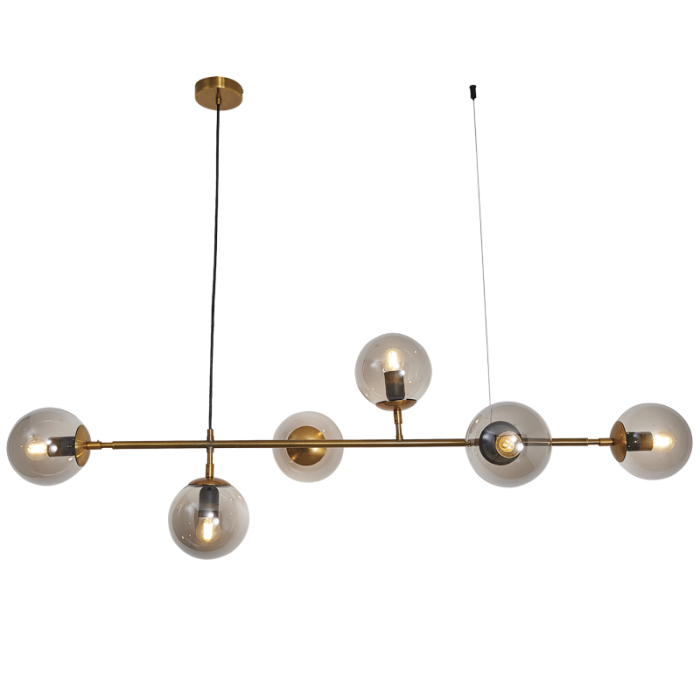 Bright Star Gd/Sm Chandelier Smoke Glass 6X40W ES - Superior Electrical