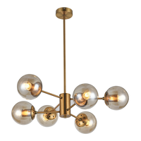 Thumbnail for Bright Star Gold Metal Chandelier Amber Gls 6X60W ES - Superior Electrical