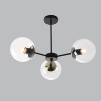 Thumbnail for Bright Star Black/Ab Metal Clear Glass Chandelier 3X40W ES - Superior Electrical