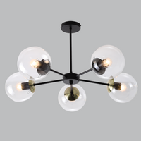 Thumbnail for Bright Star Black/Ab Metal And Clear Glass Chandelier 5X40W ES - Superior Electrical