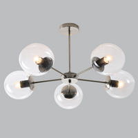 Thumbnail for Bright Star Satin Metal And Clear Glass Chandelier 5X40W ES - Superior Electrical