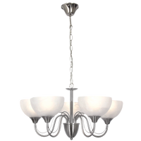 Thumbnail for Bright Star Satin Chr Chandelier Alabaster Glass 5X60W ES - Superior Electrical