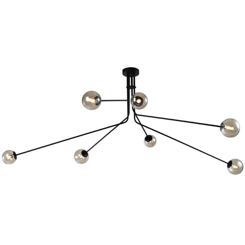 Bright Star Metal Chandalier Amber Glass 7X5W G9 LED - Superior Electrical