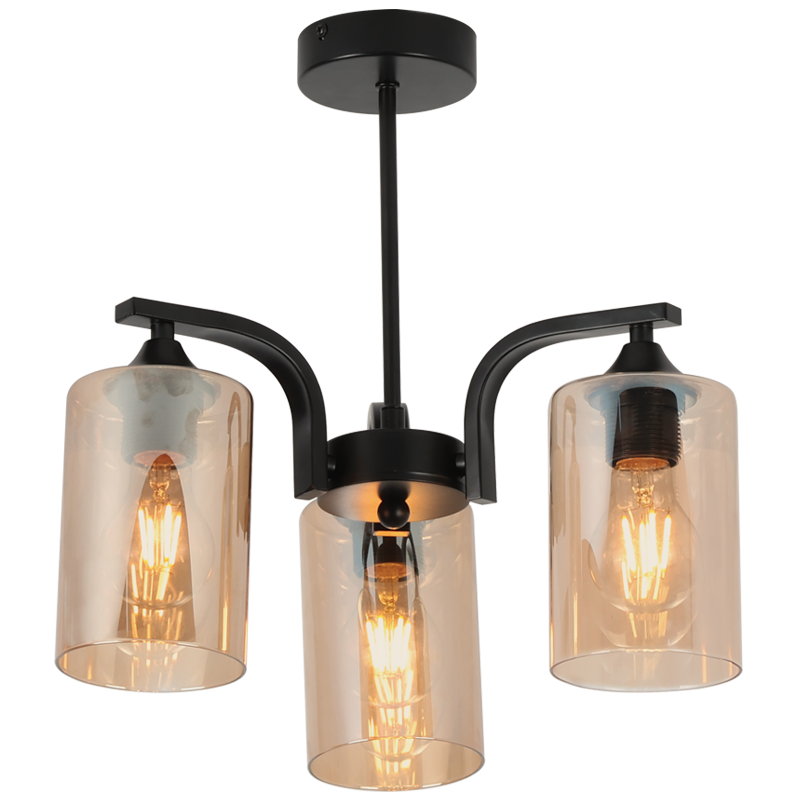 Bright Star Iron & Glass Chandelier 3X40W ES - Superior Electrical