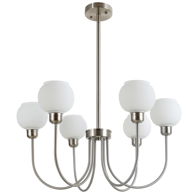 Bright Star Metal & Glass Chandelier 6X60W ES
