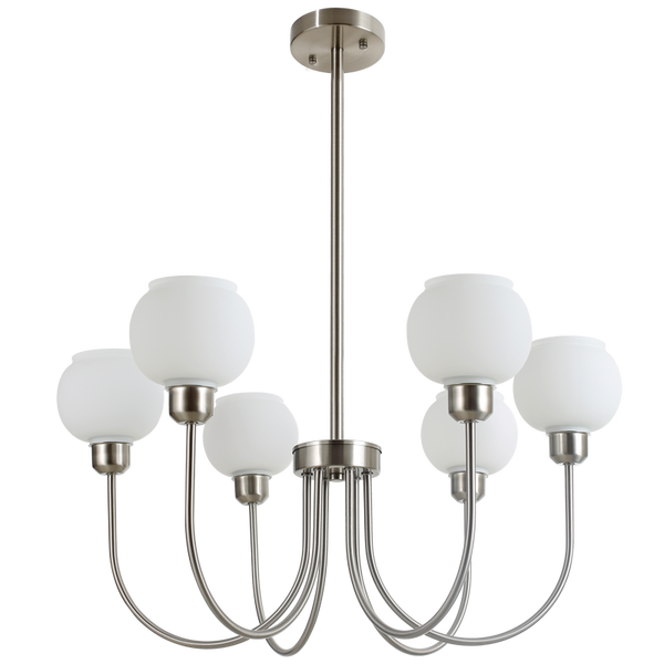 Bright Star Metal & Glass Chandelier 6X60W ES