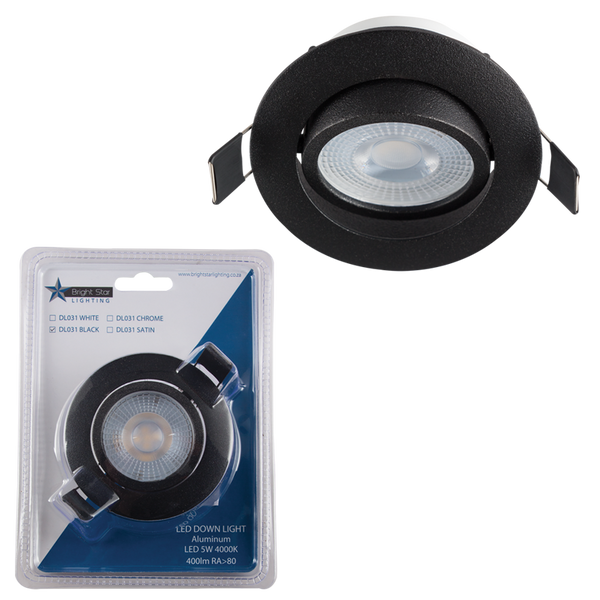 Bright Star Bk Round Recessed Poly Tilt Gu10 7W 75Mm C/O Ip20 6