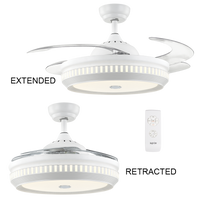 Thumbnail for Metal Ceiling Fan With 4 Retractable ABS Blades And Blue Tooth Speaker