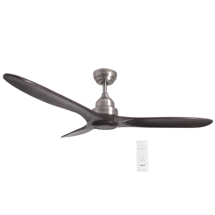 Satin Nickel Finish With Solid Wood Blades ( Walnut ) No Light