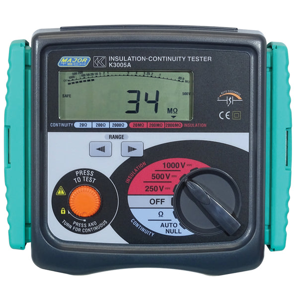 Veti 250/500/1000V Digital Insulation Tester, CAT III 300V