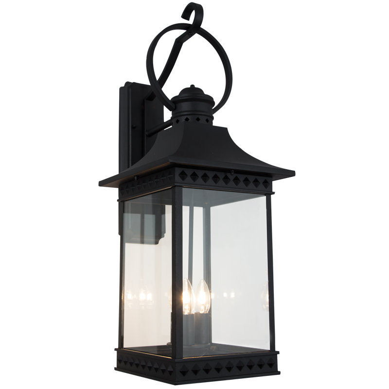 Bright Star Down facing Latern Alu Clear glass IP54 3x60W E14 from Superior Electrical