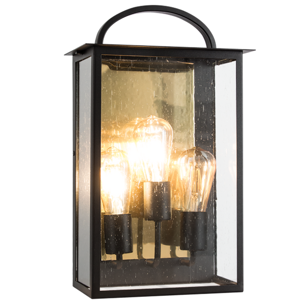 Bright Star Metal 1/2 Latern Speckled Glass IP44 3X60W ES