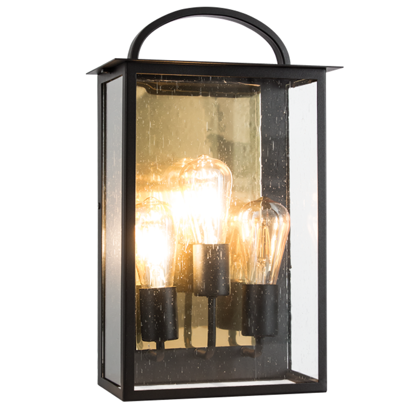 Bright Star Metal 1/2 Latern Speckled Glass IP44 3X60W ES - Superior Electrical