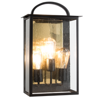 Thumbnail for Bright Star Metal 1/2 Latern Speckled Glass IP44 3X60W ES - Superior Electrical