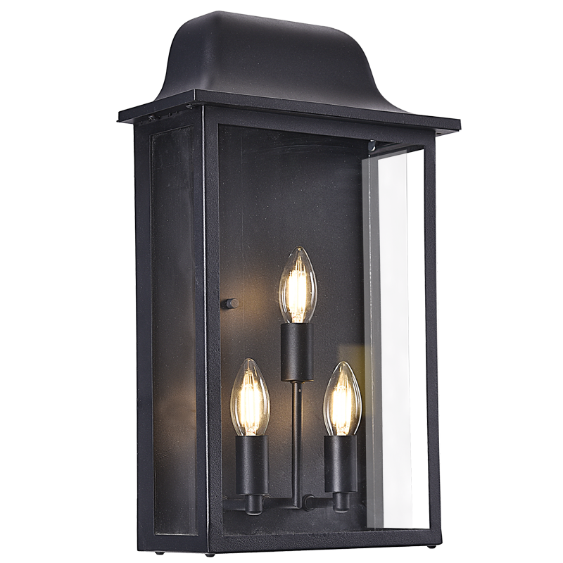 Bright Star 3 X 40W E14 IP54 Metal Lantern Clear Glass - Superior Electrical