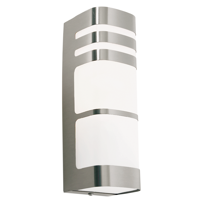 Bright Star Wall Light Stainless Steel Wh Poly Cover IP44 1x 11W ES