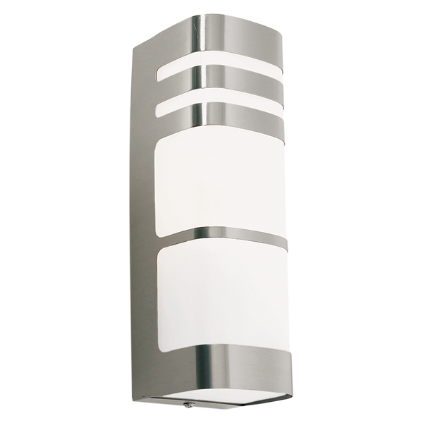 Bright Star Wall Light Stainless Steel Wh Poly Cover IP44 1x 11W ES