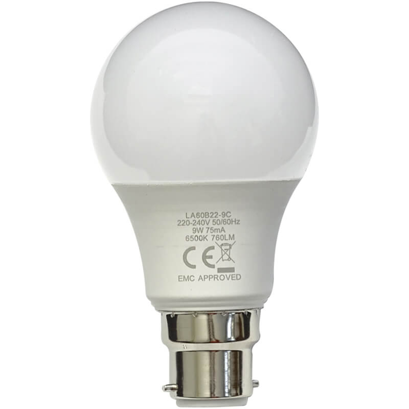 Veti 9W A60 B22 LED Lamp 6000K