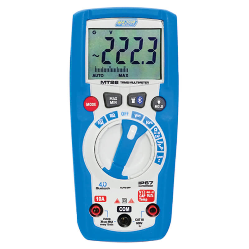 Veti 600V AC/DC IP67 TRMS Bluetooth Multimeter, CAT III 600V