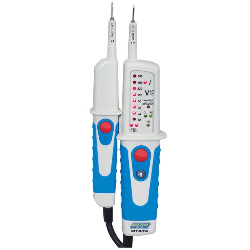 Veti 690V AC/DC LED Voltage Tester, CAT IV 600V