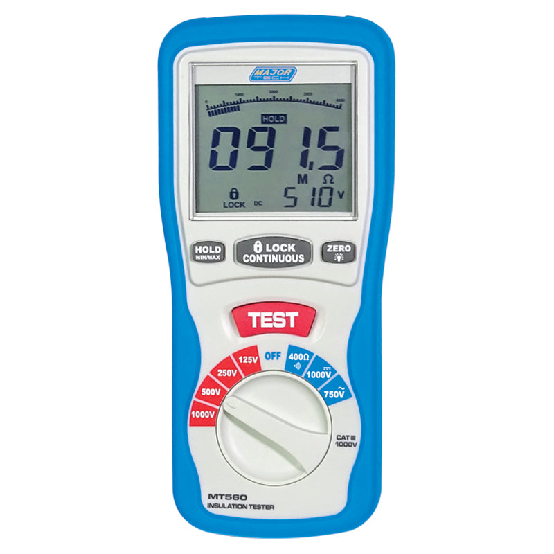 Veti 125/250/500/1000V Digital Insulation Tester, CAT IV 600V