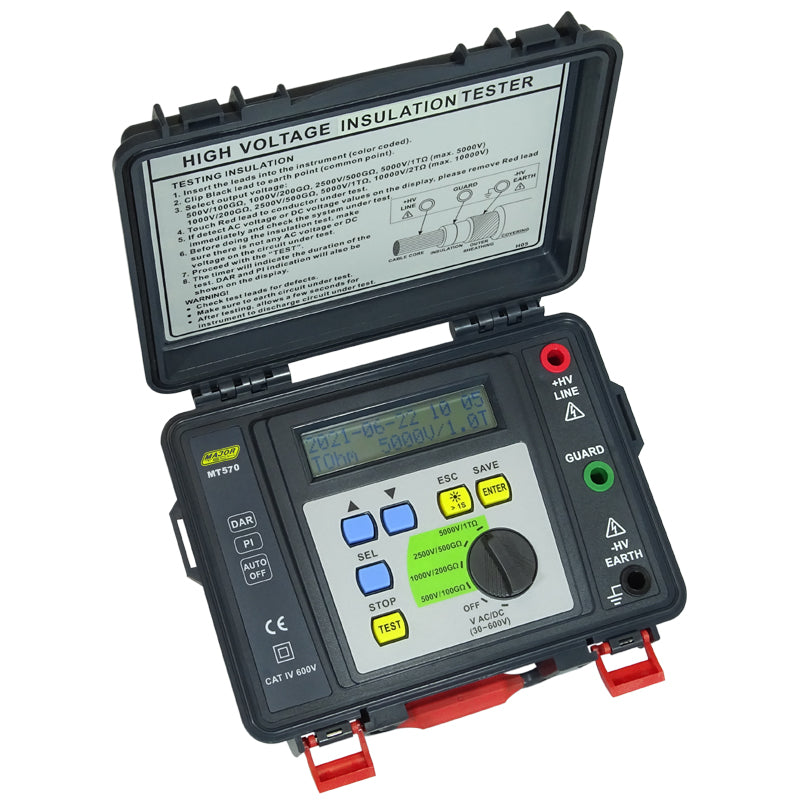 Veti 500V/1000V/2.5KV/5KV Digital Insulation Tester, CAT IV 600V