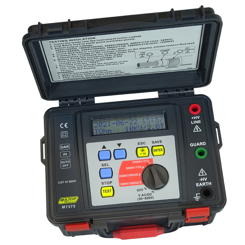 Veti 1000V/2.5KV/5KV/10KV Digital Insulation Tester, CAT IV 600V