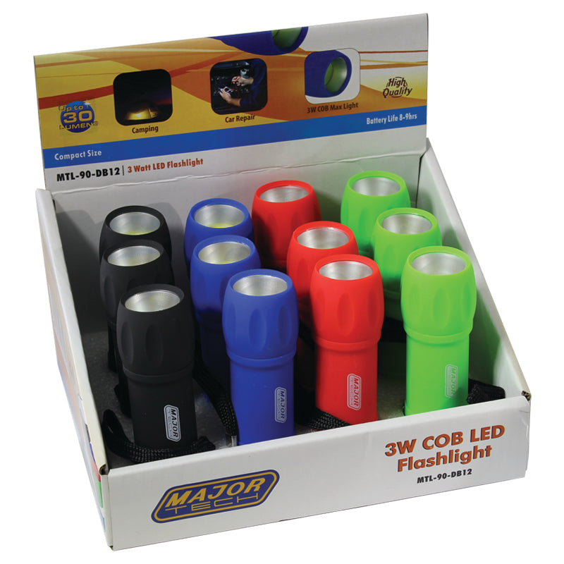 Veti Small Rubber Torch, COB, 12pcs