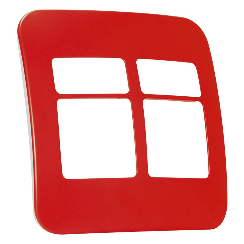 Veti Four Mod Cover Plate, Two Single, Two Double RD Unsprayed (100mmx100mm)