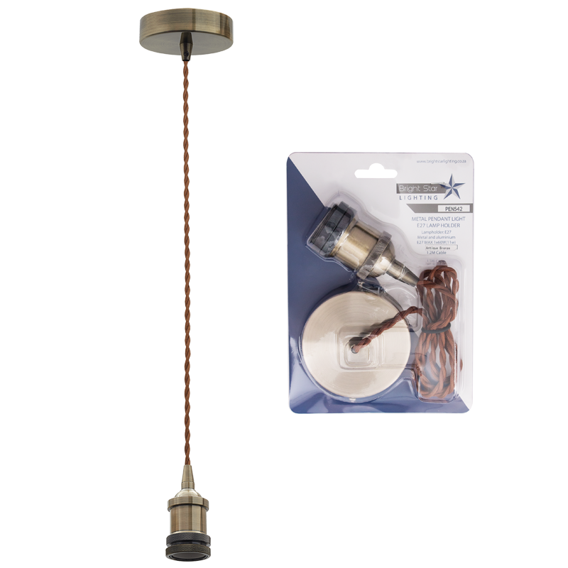 Bright Star Blister Pack Satin Chr Pendant 1X60W Es 4